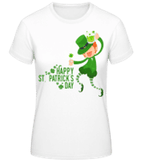 Happy St. Patrick's Day Logo - Women's Basic T-Shirt - White - Front