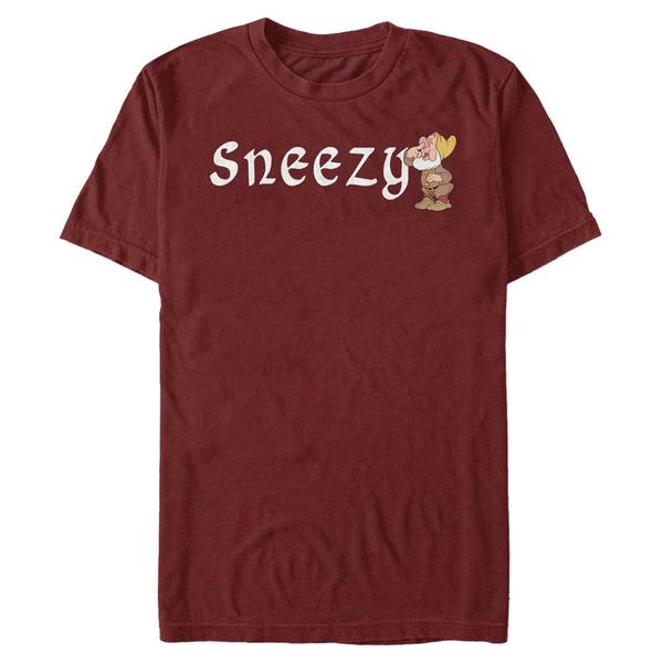Aperçu: Disney - Blanche-Neige et les Sept Nains - Sneezy Dwarf - Homme T-shirt - Cerise - Devant