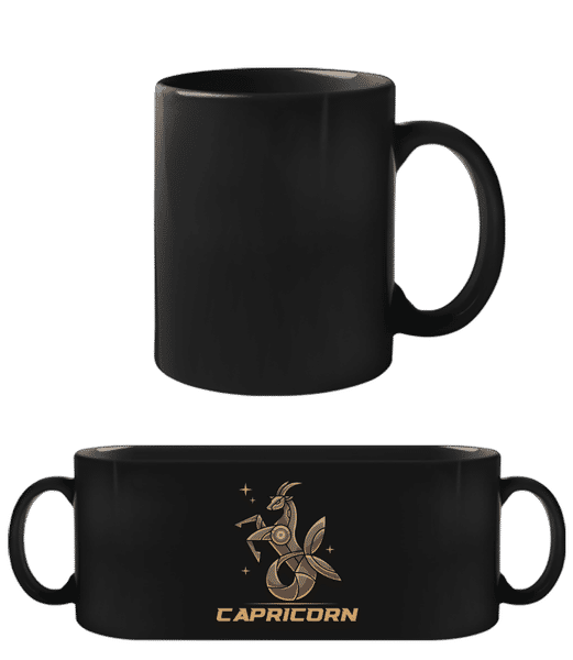 Aperçu: Mecha Robotic Zodiac Sign Capricorn - Tasse Noire - Noir - Devant