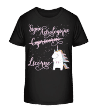 Signe Astrologique Licorne Capricorne - T-shirt bio Enfant Stanley Stella 2.0 - Noir - Devant