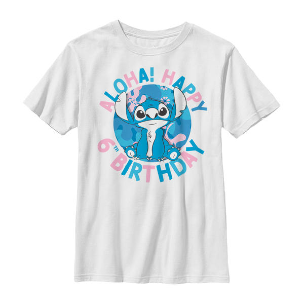 Preview: Disney Classics - Lilo & Stitch - Stitch 6th Birthday - Kids T-Shirt - White - Front