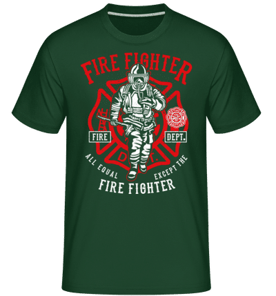 Fire Fighter -  T-Shirt Shirtinator homme - Vert bouteille - Devant