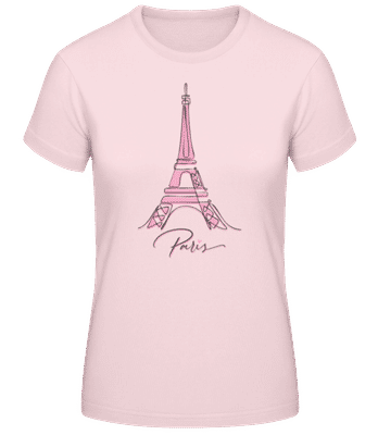 Paris Dessin Tour Eiffel Art - T-shirt standard Femme - Rose - Devant