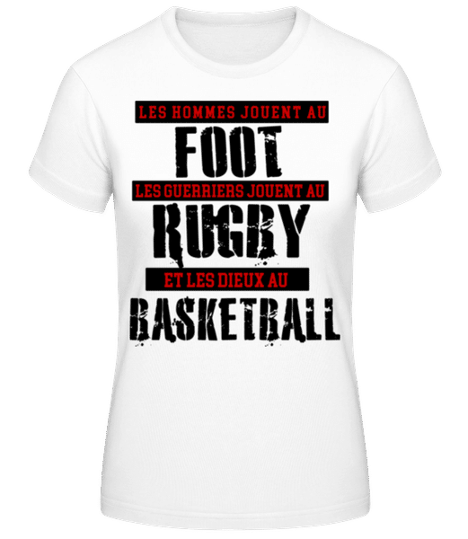 Aperçu: Les Dieux Jouent Au Basketball - T-shirt femme B&C - Blanc - Devant