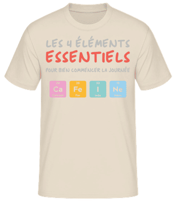 Les 4 Éléments Essentiels - T-shirt standard Homme - Crème - Devant