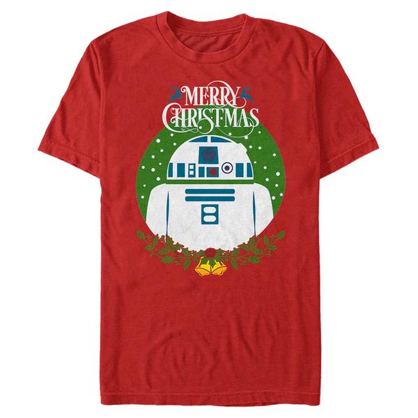 Aperçu: Star Wars - R2-D2 R2 Wreath - Christmas - Homme T-shirt - Rouge - Devant