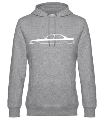 'BMW M5 E34' Silhouette - Unisex premium mikina s kapucí - Melírově šedá - Napřed