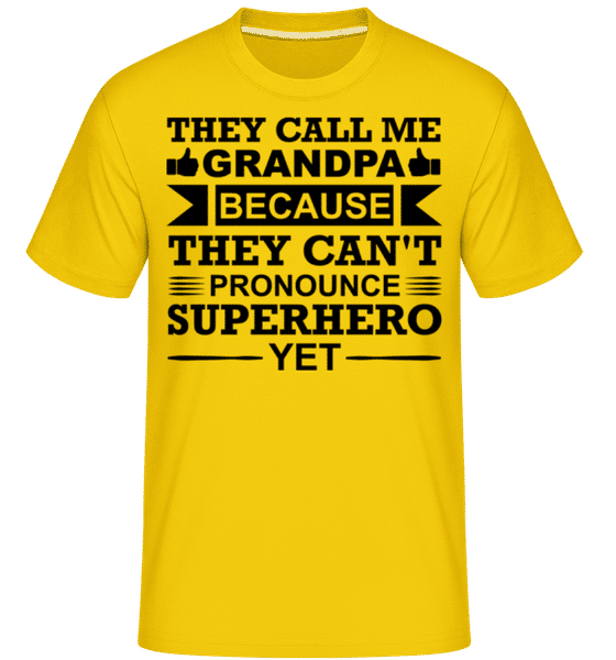 Aperçu: Grandpa Superhero -  T-Shirt Shirtinator homme - Jaune doré - Devant