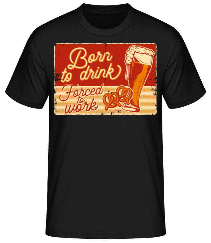 Náhled: Born To Drink - Pánské basic tričko - Černá - Napřed