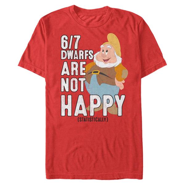 Aperçu: Disney - Blanche-Neige et les Sept Nains - Happy Not - Homme T-shirt - Rouge - Devant