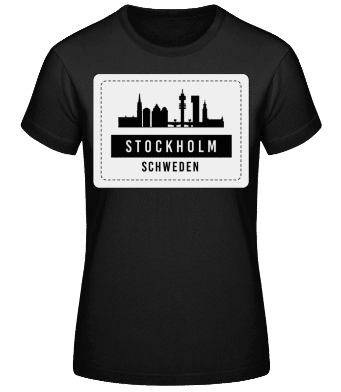 Vorschau: Stockholm Schweden - Frauen Basic T-Shirt - Schwarz - Vorne