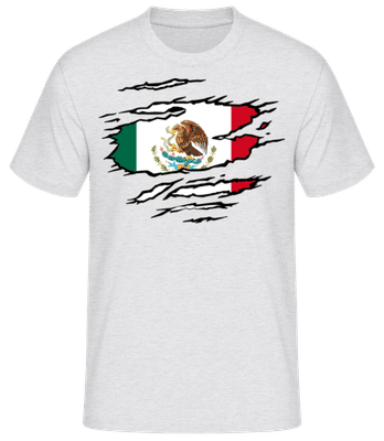 Ripped Flag Mexico - Pánské basic tričko - Melírově šedá - Napřed