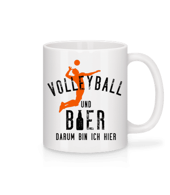 Volleyball Und Bier - Tasse - Weiß - Vorne