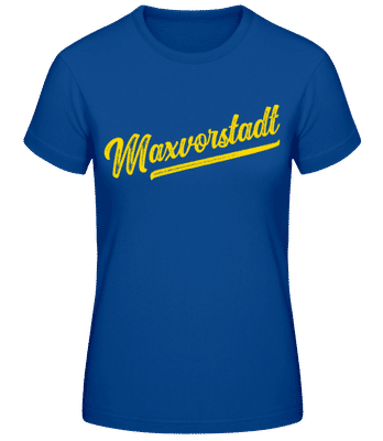 Maxvorstadt Swoosh - Frauen Basic T-Shirt - Royalblau - Vorne