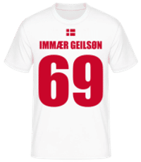 Dänemark Fußball Trikot Immær Geilsøn - Männer Basic T-Shirt - Weiß - Vorne