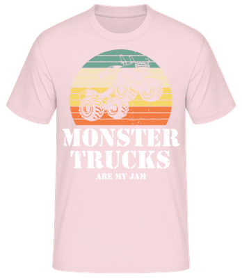Retro Sun Monster Truck - Männer Basic T-Shirt - Rosa - Vorne