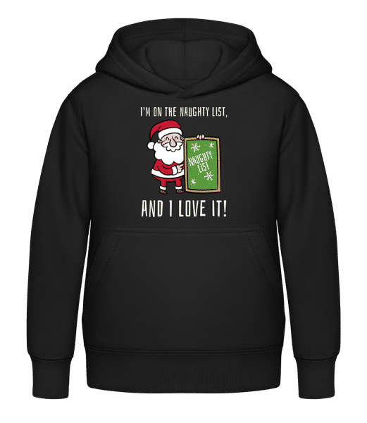 Aperçu: Naughty List - Sweat à capuche Enfant - Noir - Devant