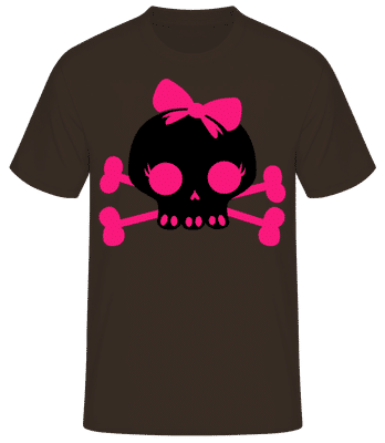 Boucle rose tête de mort emo - T-shirt standard Homme - Marron - Devant