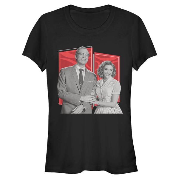 Aperçu: Marvel - WandaVision - La Sorcière rouge & Vision Retro Poses - Femme T-shirt - Noir - Devant