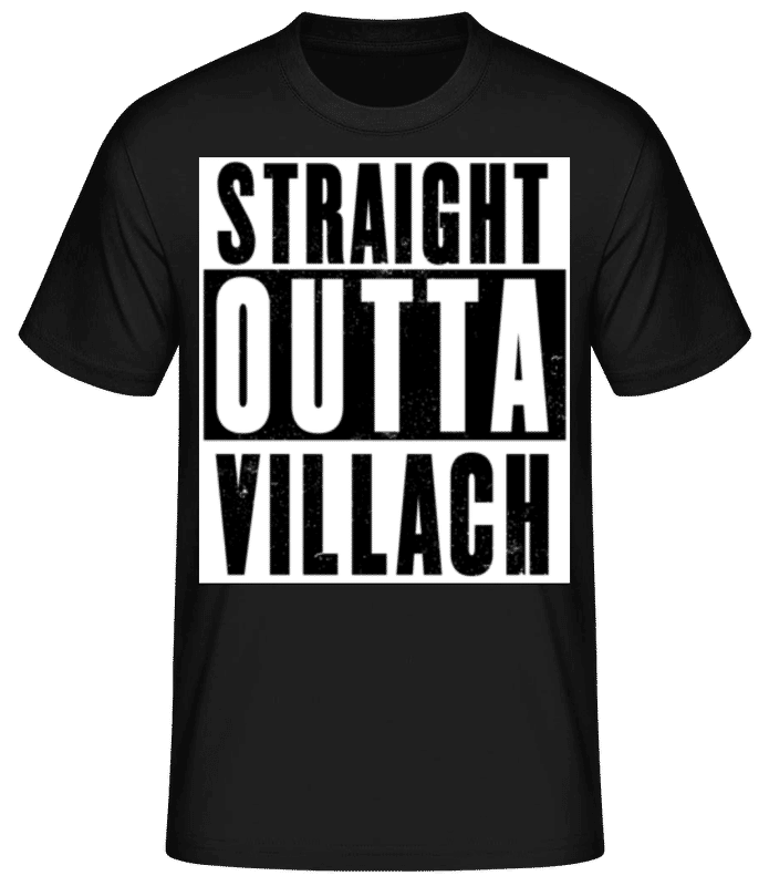 Vorschau: Straight Outta Villach Black - Männer Basic T-Shirt - Schwarz - Vorne