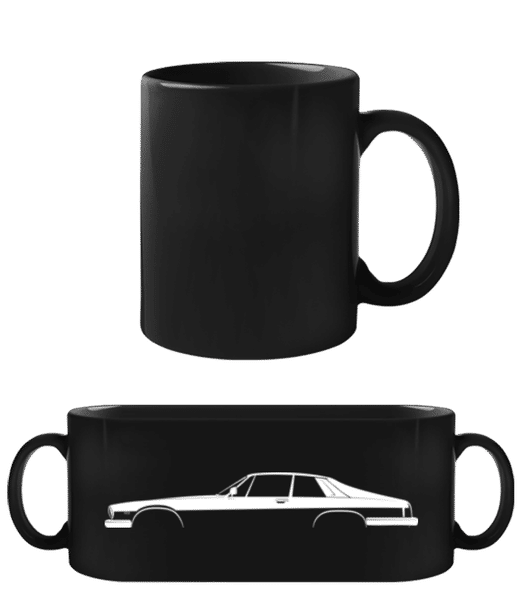 Aperçu: 'Jaguar XJ-S' Silhouette - Tasse Noire - Noir - Devant