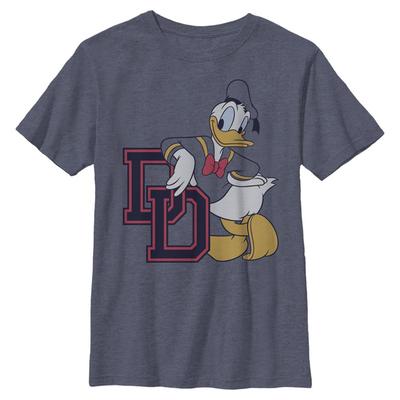 Disney - Mickey Mouse - Donald Duck College DD - Kids T-Shirt - Heather navy - Front