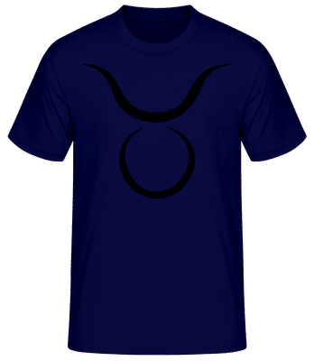 Stier Zeichen Abstrakt - Männer Basic T-Shirt - Marine - Vorne