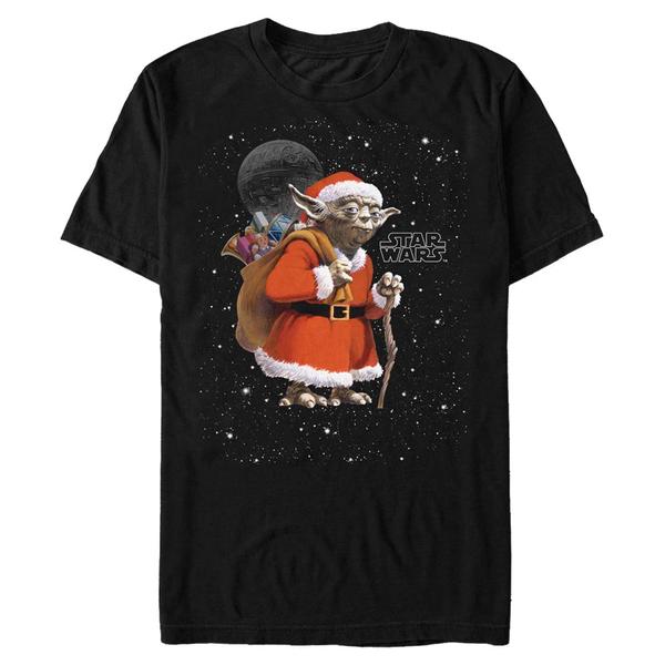 Aperçu: Star Wars - Yoda Stars Night - Christmas - Homme T-shirt - Noir - Devant