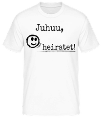 Juhuu, NAME Heiratet · Männer Basic T-Shirt