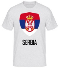 Serbia - Pánské basic tričko - Melírově šedá - Napřed