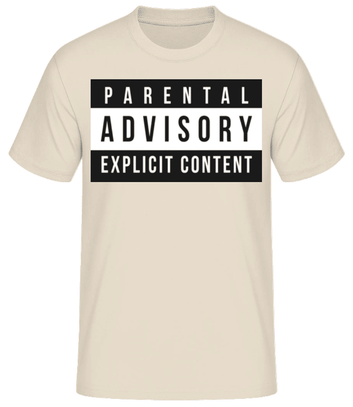 Aperçu: Parental Advisory Expllicit Content - T-shirt homme B&C - Crème - Devant