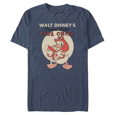 Disney - Mickey Mouse - Donald Duck Vintage Fireman Donald - Homme T-shirt - Bleu marine chiné - Devant