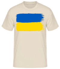 Ukrajinská Vlajka - Pánske basic tričko - Krémová - Predné