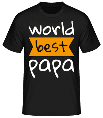World Best Papa - Men's Basic T-Shirt - Black - Front
