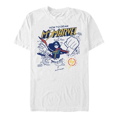 Marvel - Ms. Marvel - Ms. Marvel HOW TO DRAW MS MARVEL - Men's T-Shirt - White - Front