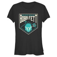 Star Wars - Book of Boba Fett - Boba Fett Galactic Outlaw Badge - Women's T-Shirt - Black - Front