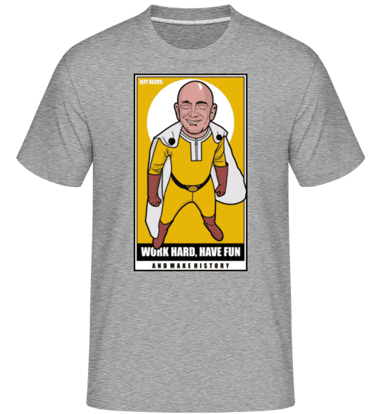 Jeff Bezos Saitama -  T-Shirt Shirtinator homme - Gris chiné - Devant