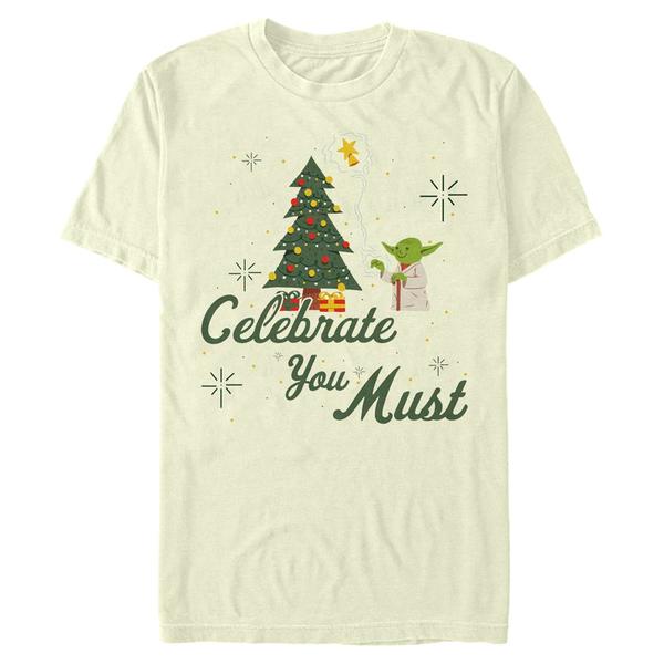 Star Wars - Yoda Celebrate You Must - Christmas - Homme T-shirt - Crème - Devant