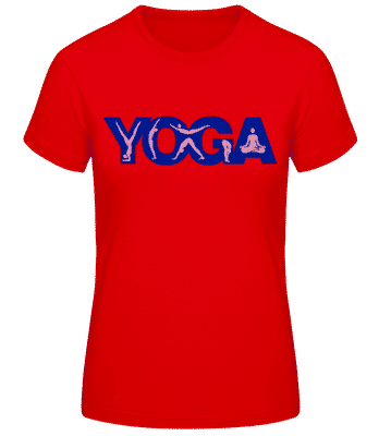 Yoga Sign Blue - Women's Basic T-Shirt - Red - Front