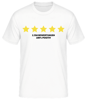 100 Prozent Positive Bewertung - Männer Basic T-Shirt - Weiß - Vorne