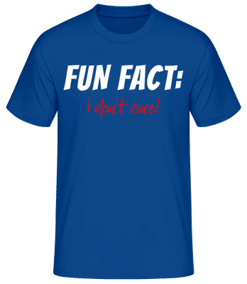 Fun Fact I Dont Care - Pánske basic tričko - Kráľovská modrá - Predné