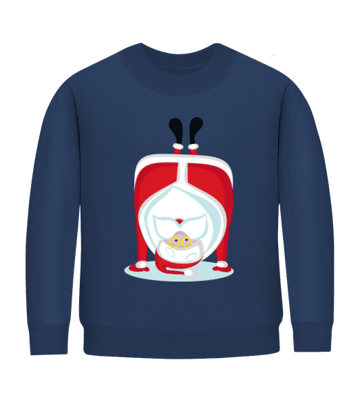 Aperçu: Poirier Père Noël - Sweatshirt Enfant - Bleu marine - Devant