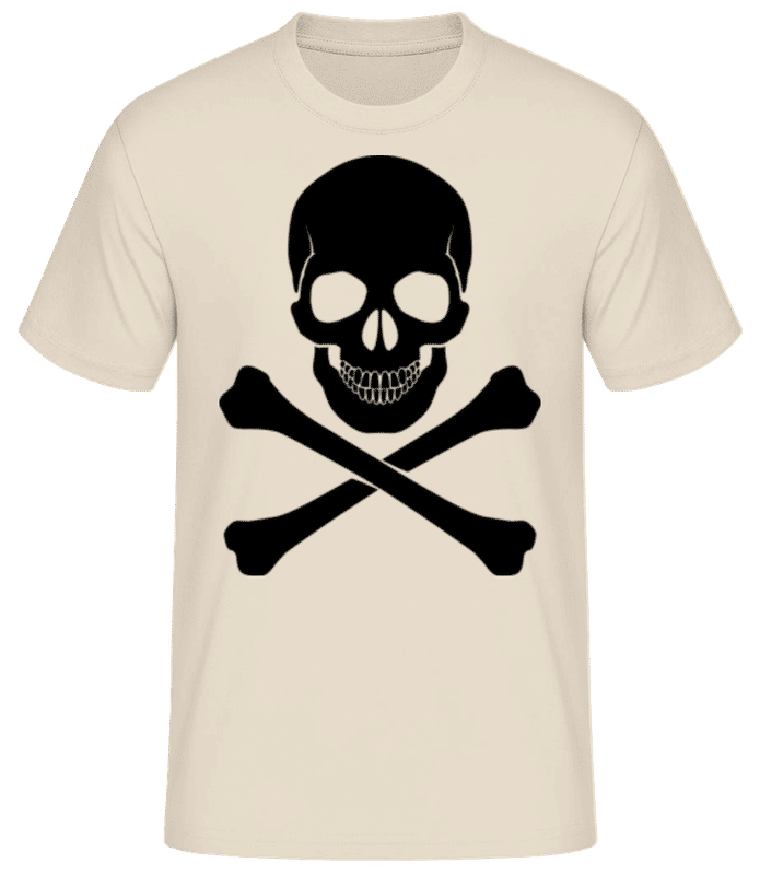 Vista previa: Skull And Bones - Camiseta básica para hombre - Crema - delante