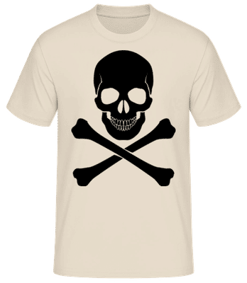 Lebky a kosti - Pánske basic tričko - Krémová - Predné