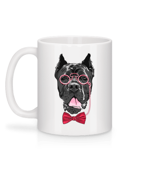 Aperçu: Chien Avec Lunettes - Mug en céramique blanc - Blanc - Derrière