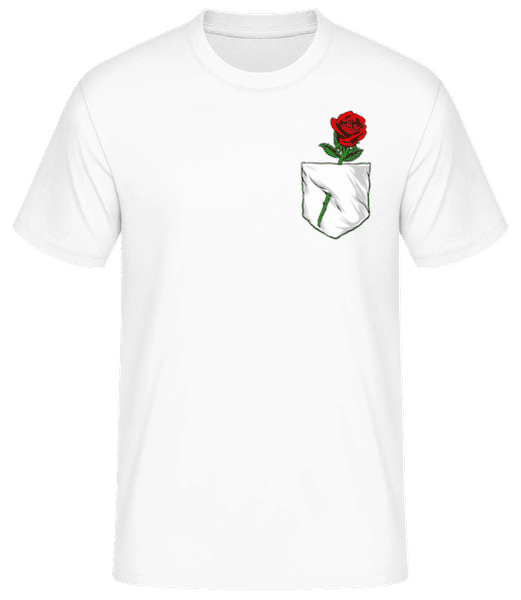 Aperçu: Poche Poitrine Rose - T-shirt standard Homme - Blanc - Devant