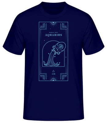 Art Deco Zodiac Sign Aquarius - Pánske basic tričko - Namornícka modrá - Predné