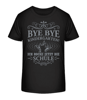 Ich Rocke Die Schule - Kinder Bio T-Shirt Stanley Stella 2.0 - Schwarz - Vorne