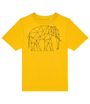 Éléphant polygonal abstrait - T-shirt enfants B&C - Jaune - Devant