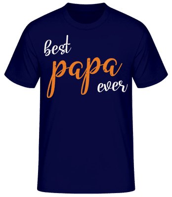 Best Papa - Männer Basic T-Shirt - Marine - Vorne